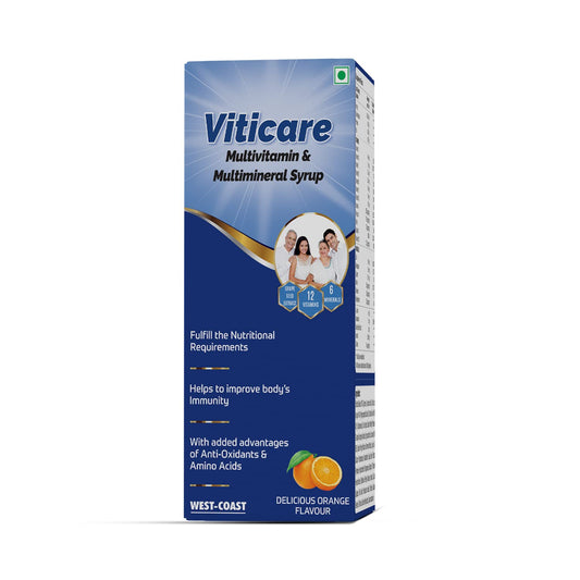 Westcoast Viticare Multivitamin & Multimineral Syrup, | over 24+ key nutrients for daily nutritional requirement with grape seed extract | 200ml