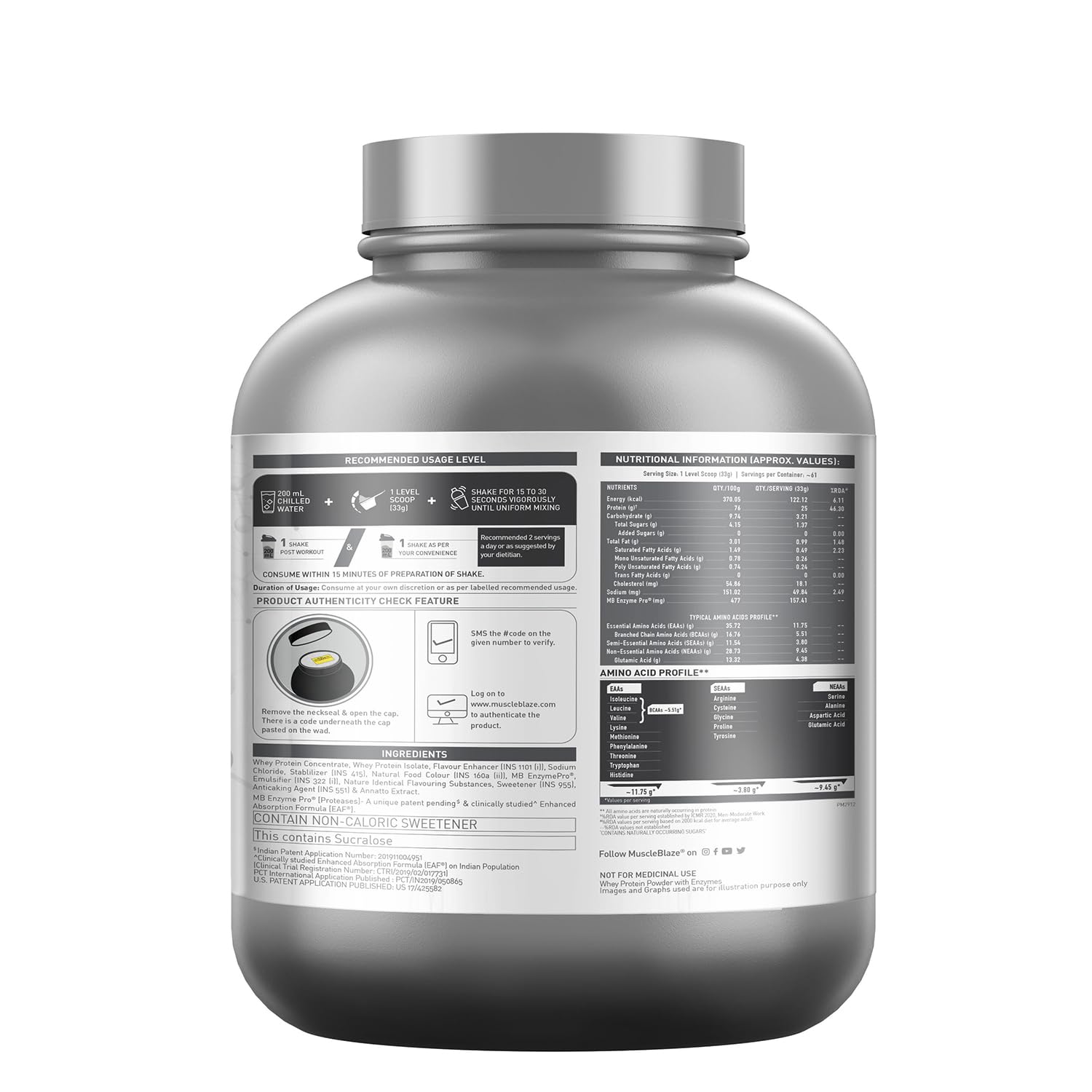 MuscleBlaze Biozyme Whey Protein Powder, Blend of Whey Isolate & Concen- image 3