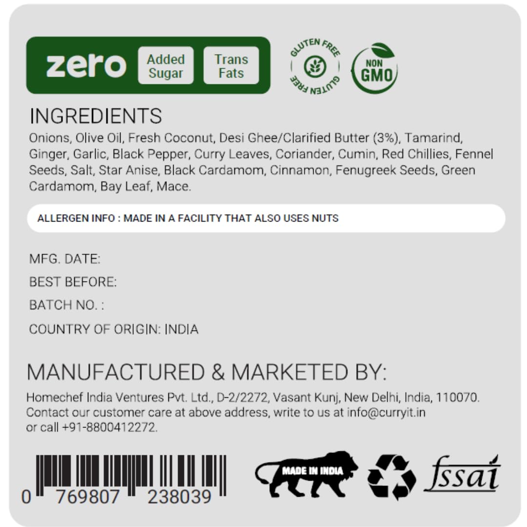 CURRYiT Chettinad Chicken Curry Paste 250g | Ready to Cook in 15 mins | Serves 4-6 | Just add Fresh Mutton, Meat, Fish | Goodness of Ghee | No Preservatives | Eat with Chawal Roti | Indian Masala Gravy