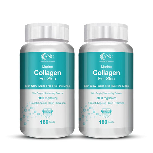 ANC Marine Collagen 3000Mg With Biotin & Vitamin C For Skin, Healthy Hair, Nails & Joints 180 Tablets (Pack of 2)