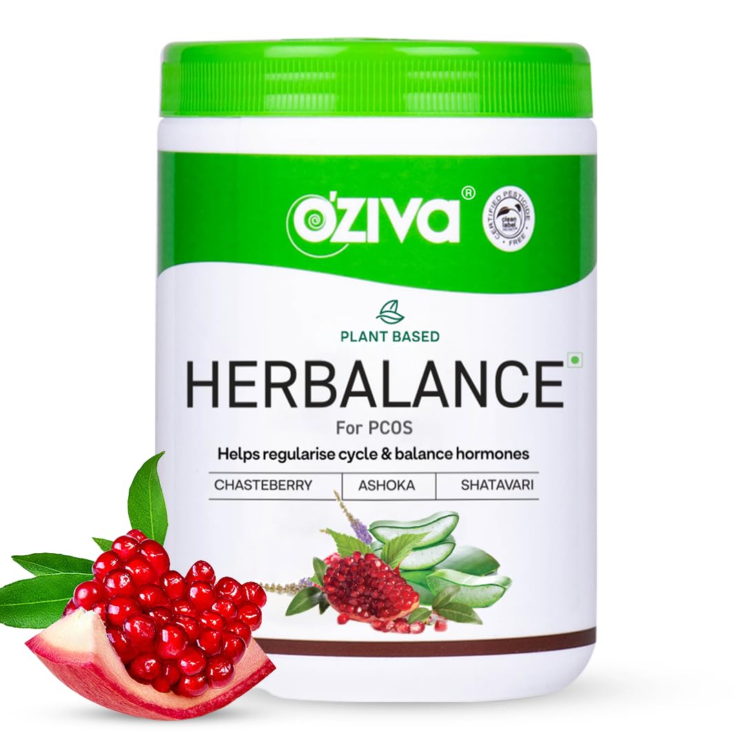 OZiva Plant Based HerBalance for PCOS Supplements for Women 200g, with Myo-Inosi