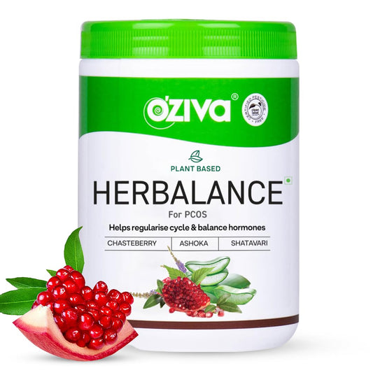 OZiva Plant Based HerBalance for PCOS Supplements for Women 200g, with Myo-Inosi