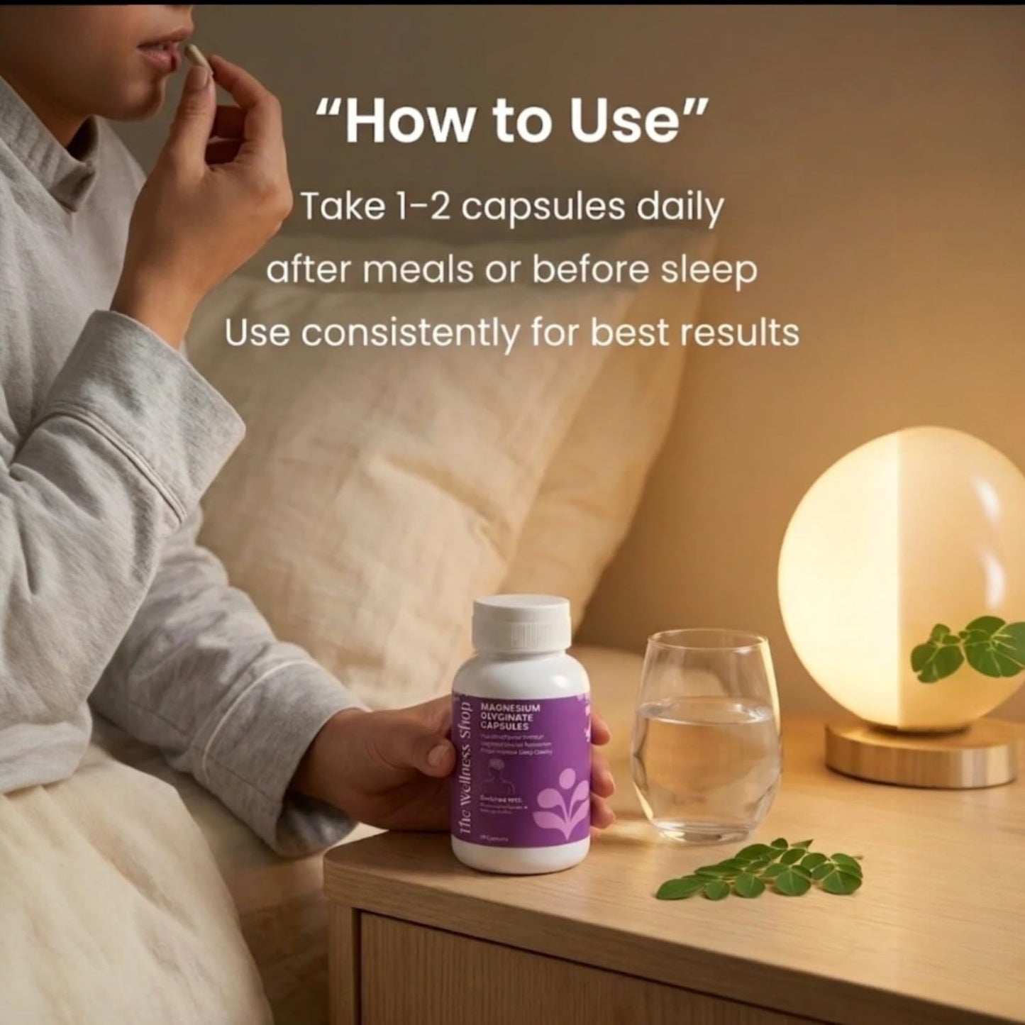 The Wellness Shop Magnesium Glycinate Capsules | High Absorption Supplement | Supports Better Sleep Stress Relief Muscle Recovery and Nerve Health | Helps with Cramps and Relaxation | 90 Veg Capsules