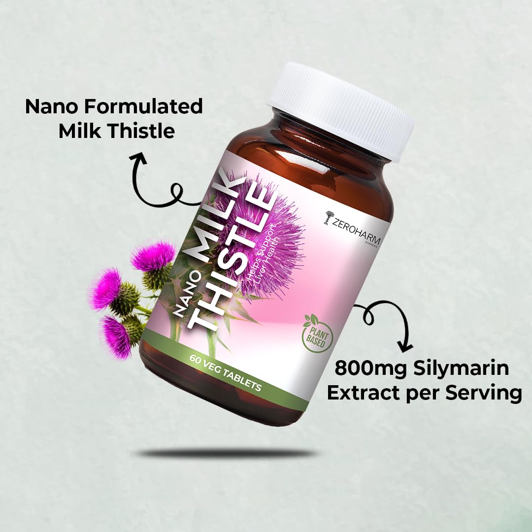 ZEROHARM Nano Milk Thistle - 800 mg with 80% Silymarin Extract (30:1) -- image 7