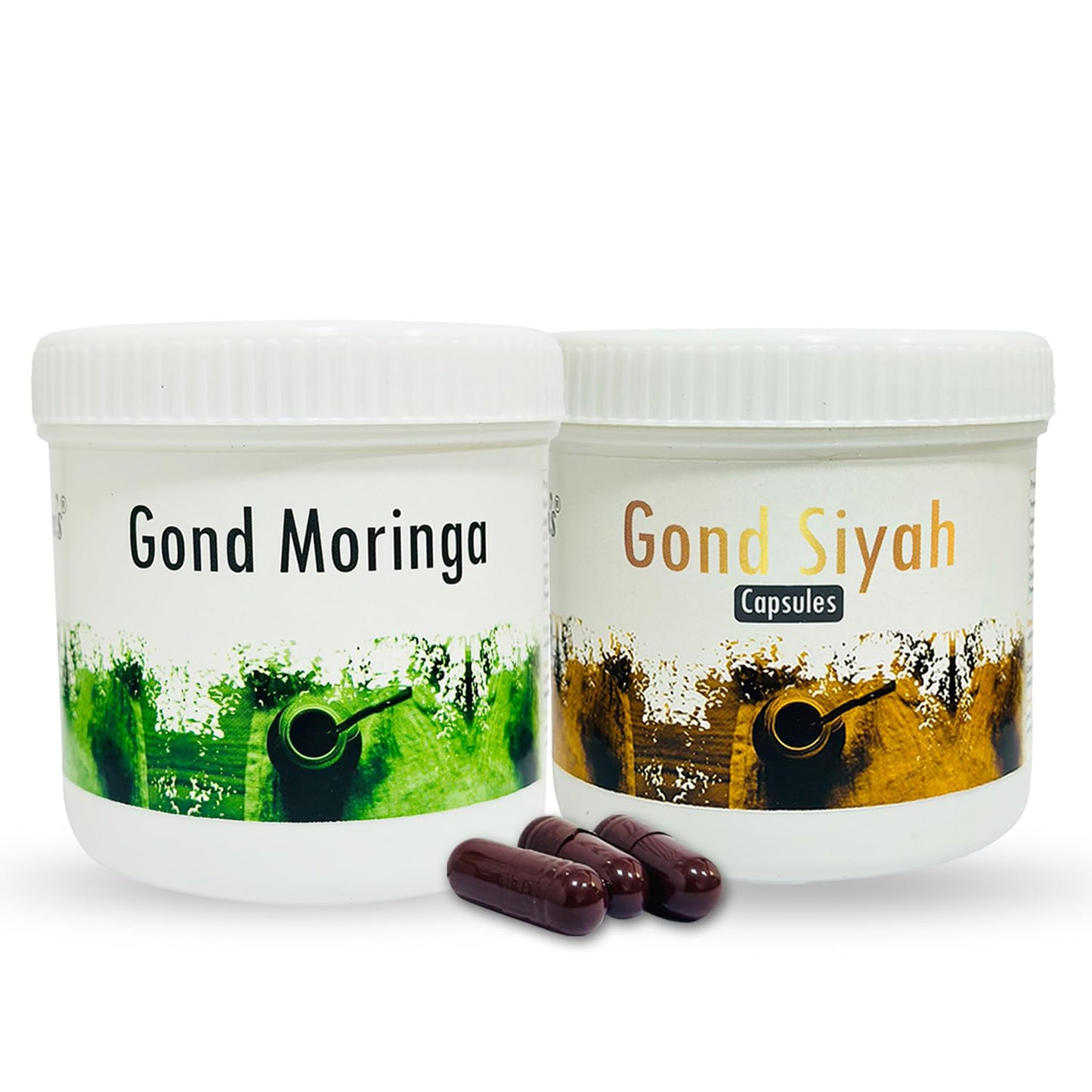 Hakim Suleman's Gond Moringa and Gond Siyah Capsule Combo Pack | Herbal Wellness Duo | Daily Use Value Combo