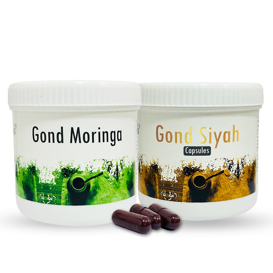 Hakim Suleman's Gond Moringa and Gond Siyah Capsule Combo Pack | Herbal Wellness Duo | Daily Use Value Combo