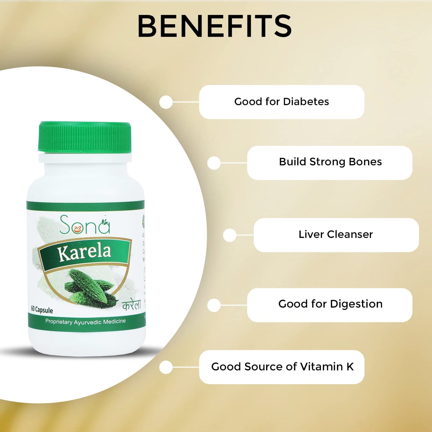 Sona Health Care Karela Capsules for Diabetes 60 Capsules (Pack Of 2)