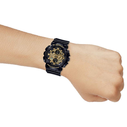 Casio G-Shock GA-140GB-1A1DR Black & Gold Analog-Digital Dial Black Resin Strap Men's Watch Shock and 200M Water Resistant G1021