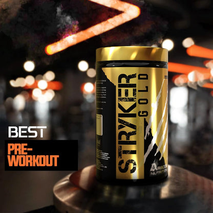 Stryker Gold Strongest Pre-Workout Supplement for Men with Citrulline, Beta-Alanine, Caffeine | Pre-workout for Men & Women (390g, Orange Mango)