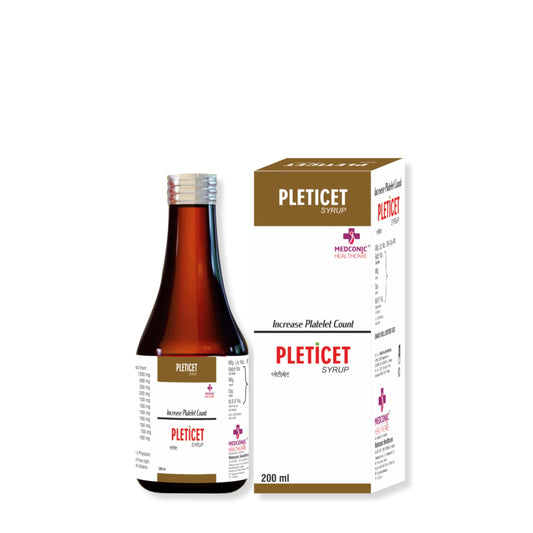 Medconic Healthcare Pleticet Syrup | Ayurvedic Digestive & Liver Support with Papaya, Mandukaparni, Aloe Vera & Giloy – 200 ml