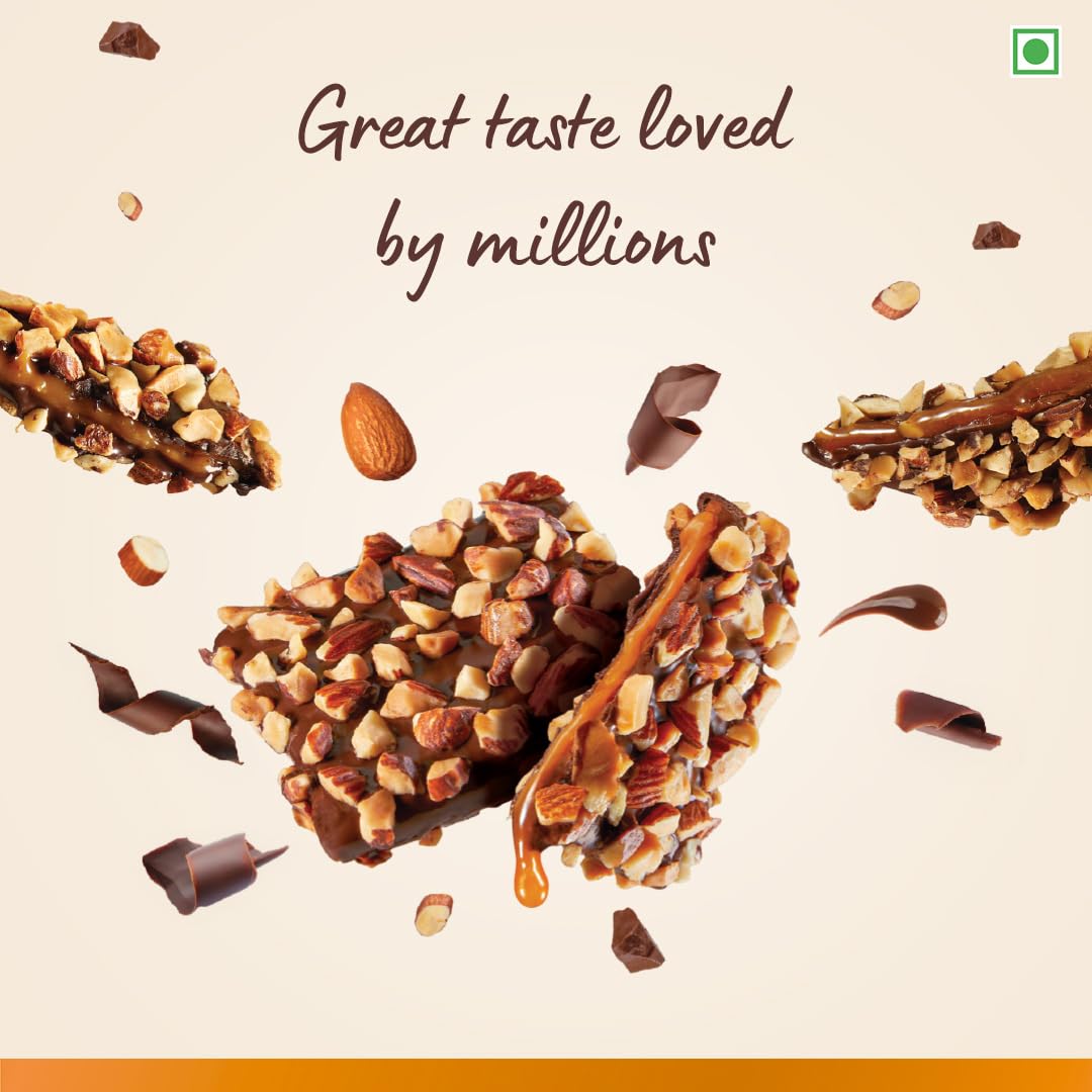LOYKA Almond Brittle Gold Choco Box 14 Pcs (Pack of 1) | Premium Chocolate Gift Hamper|Choco & Nut Dryfruit Delicacy|Roasted California Almonds (40%),Dark Choco,Salted Caramel,Any-Time Snack
