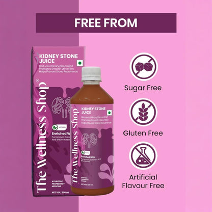 The Wellness Shop Kidney Stone Care Juice 500ml | Punarnava & Bhumi Amla Ayurvedic Drink for Kidney Detox Supports & Helps Reduce Stone Risk | Urinary Health Care Supplement