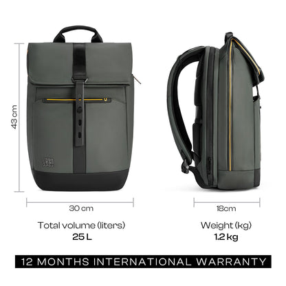 Urban Jungle by Safari The Venture 30L Laptop Backpack for Men and Women | 15.6 Inch Laptop & Tablet Sleeve | Water Resistant | Flat-Open Design | Office & Travel Bag | Premium Fabric | Olive