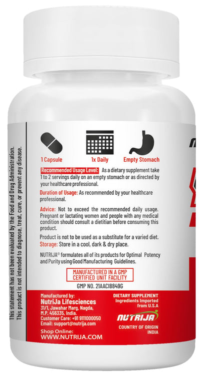 NutriJa Yohimbine HCL 2.5mg - Pack of 60 Capsules