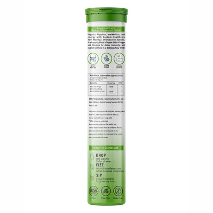 Raskam ACV Moringa 500mg Shikanji Flavour 15 Effervescent Tablets For Gut Health | Weight Loss | Reduces Stress | 100% Vegan | 15 Tablets Each (Pack of 1)