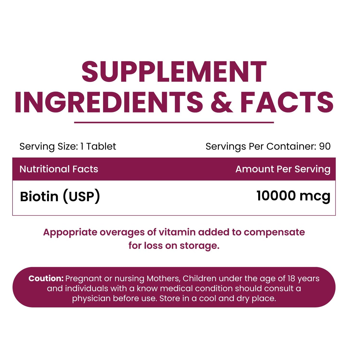 Vlado's Himalayan Organics Biotin10000Mcg For Biotin Supplement for Hair Growth, Glowing Skin & Strong Nails – | Supports Healthy Hair, Fights Hair Fall & Nail Brittleness | For Men & Women- 90 Tablets