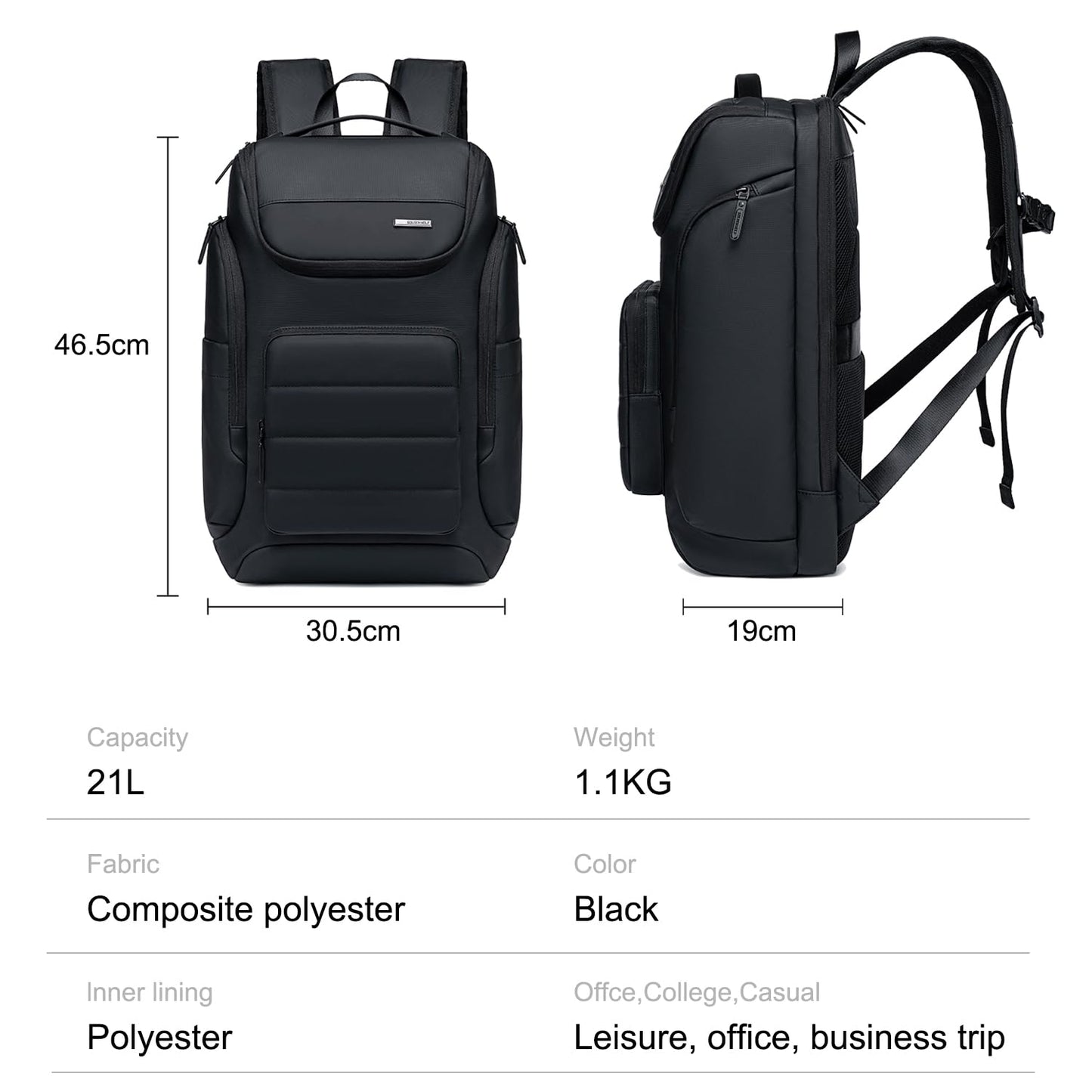 GOLDEN WOLF Laptop Backpack for Men Stylish 21L Daily Use Backpack for- image 3