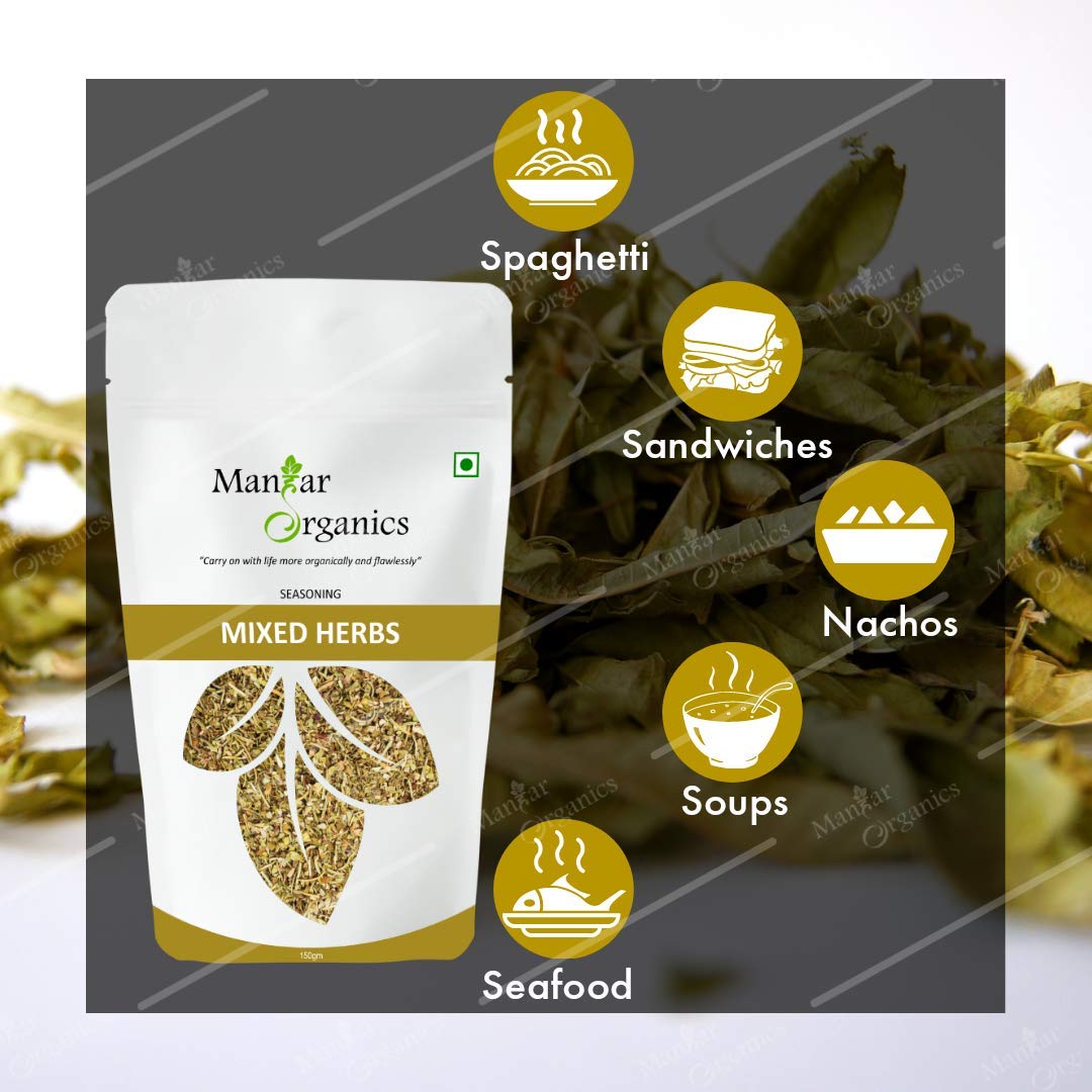ManHar Organics Mixed Herbs Seasoning 1KG - Perfect for Soups, Salads, and Roasted Dishes | Non-GMO, Flavorful Herb Blend | Natural Blend of Thyme, Oregano, Basil, and More | Pizza Pasta Seasoning |
