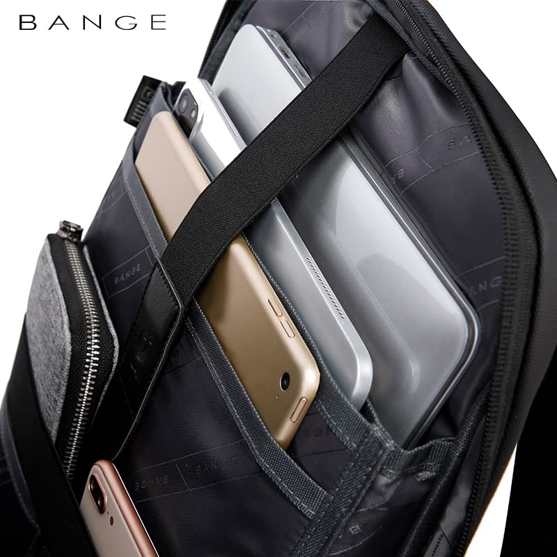 Red Lemon BANGE Captain Business Smart Backpack Water-Resistant 15.6 Inch Laptop Backpack with USB Charging Port,Travel Durable Backpack for Men and Women (Grey)