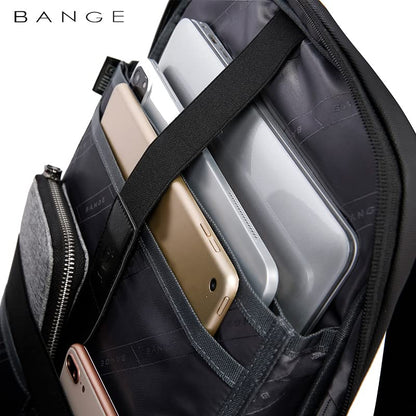 Red Lemon BANGE Captain Business Smart Backpack Water-Resistant 15.6 Inch Laptop Backpack with USB Charging Port,Travel Durable Backpack for Men and Women (Grey)