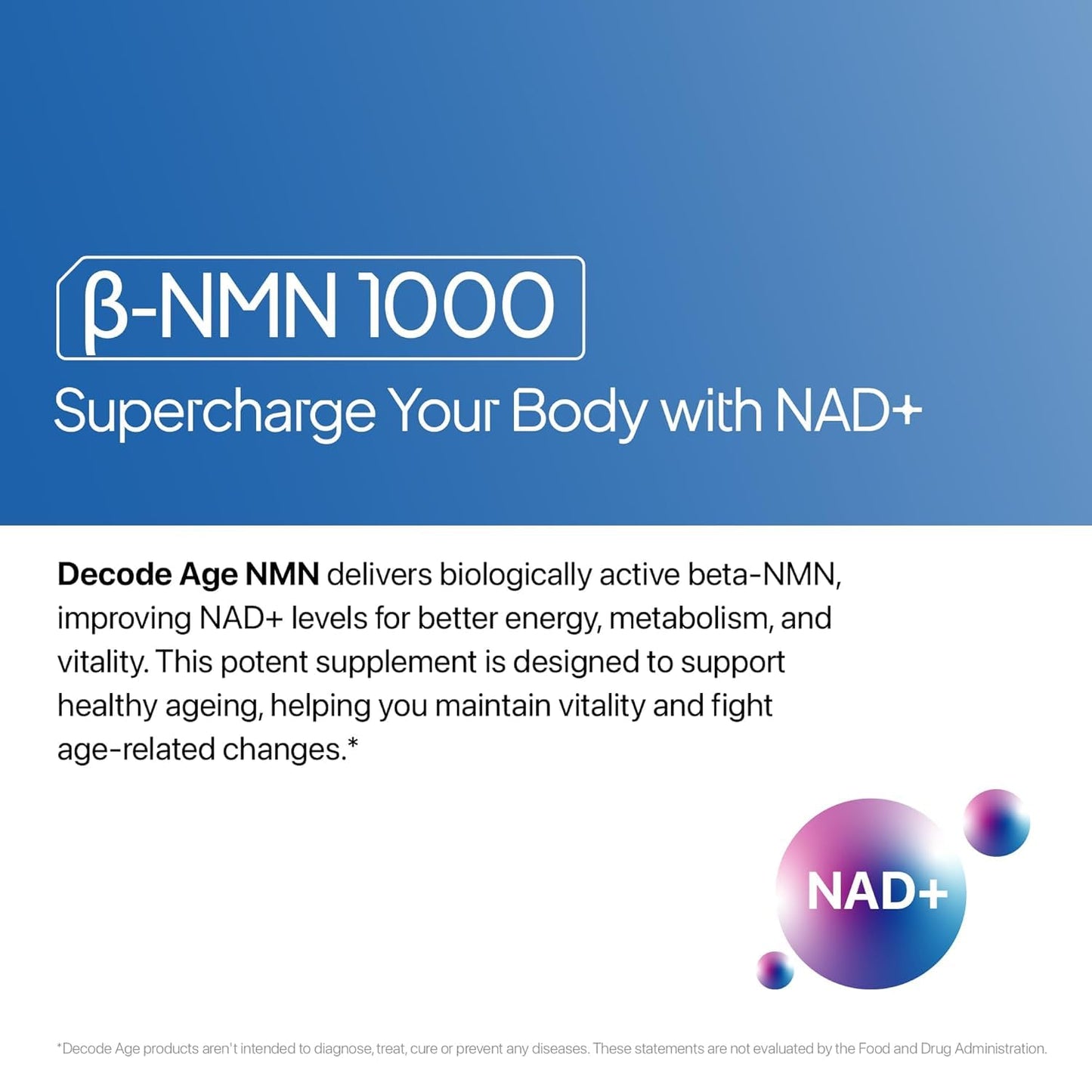 NMN Supplement 1000 mg | 99% Pure NMN for Anti-Aging, NAD+ Boost & Cellular Energy | High Absorption Nicotinamide Mononucleotide | Longevity & DNA Repair Support | 60 Vegan Capsules