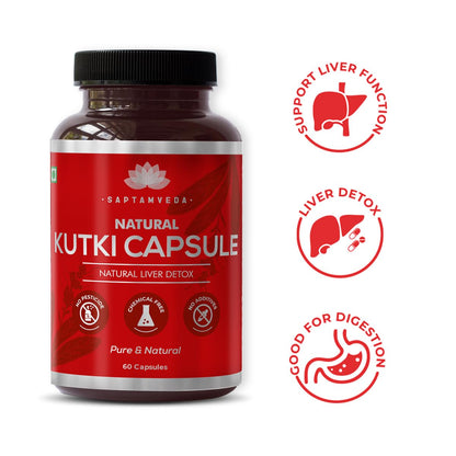SAPTAMVEDA Natural Kutki 120 Veg Capsules (60 * 2) (Pack of 2), 500 MG- image 5