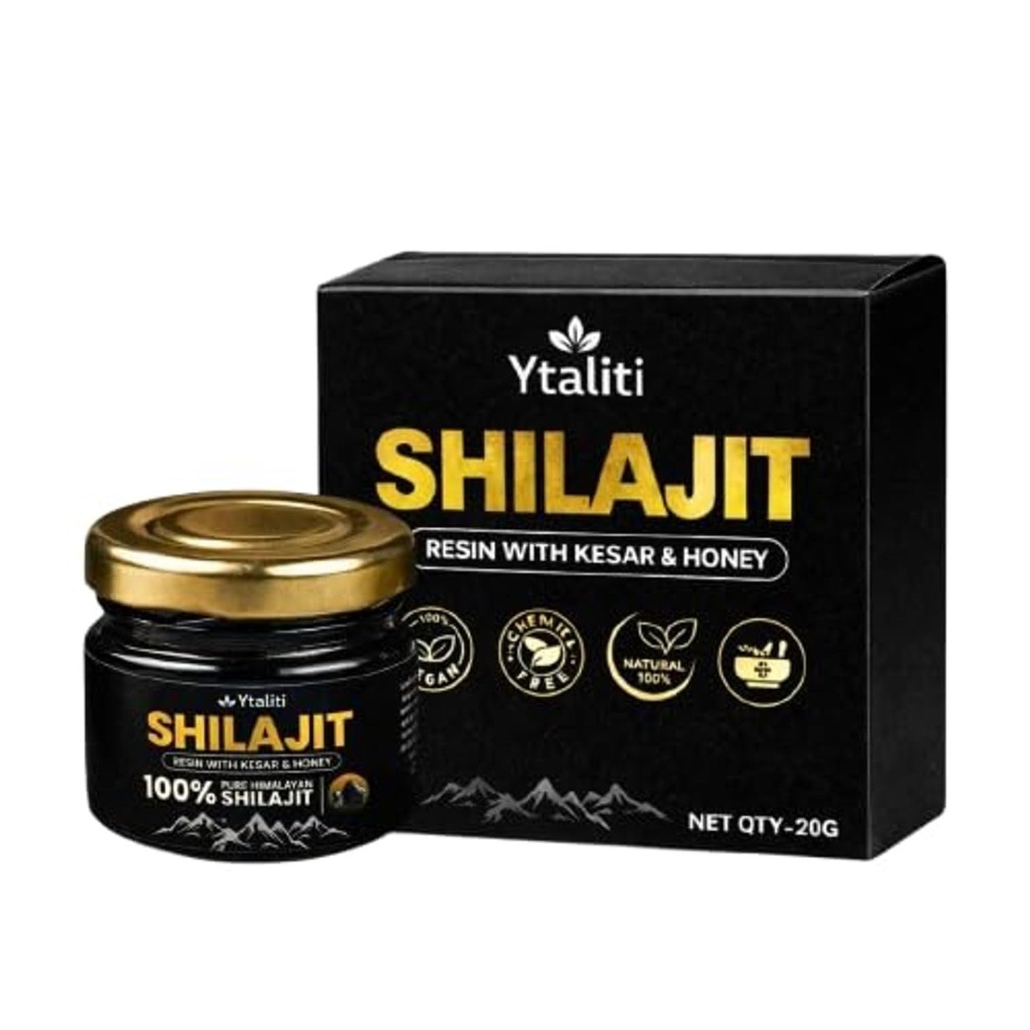 Ytaliti Shilajit Resin with Kesar & Honey – 20g x 3, 60g Total