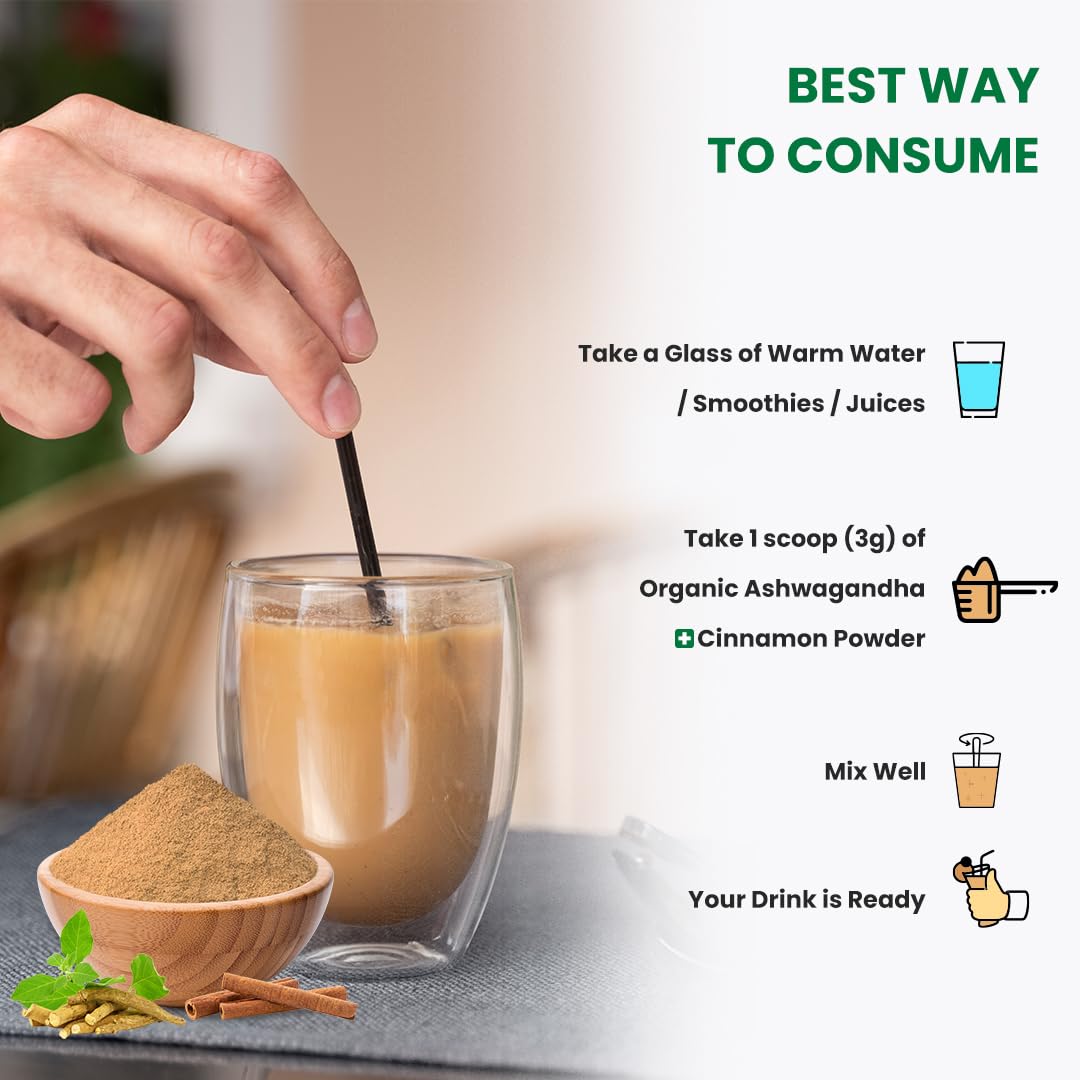 Naturyz Organic Ashwagandha + Organic Cinnamon Blend Powder (100)