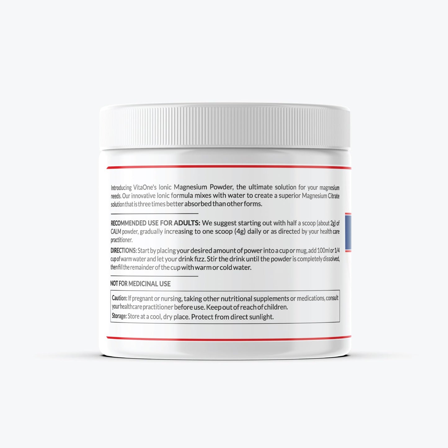 VITAONE Ionic Magnesium Powder 240g | High Absorption Magnesium Supplement for Muscle Function, Energy & Bone Support | Unflavoured, 60 Servings