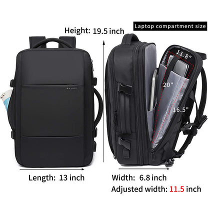 BANGE Travel Backpack, Carry On Backpack Durable Convertible Duffle Bag Fit for 17.3 Inch Laptop and Women, BLACK, LARGE-BLACK-45L, Business