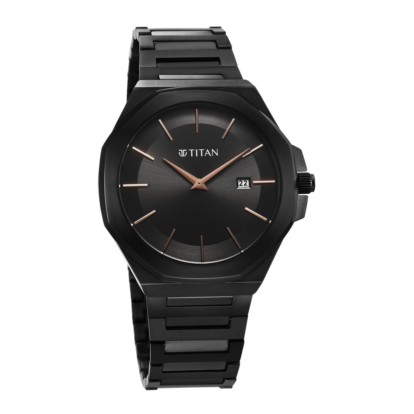 Titan Classic Slim Quartz Analog with Date Black Dial Stainless Steel S- image 5