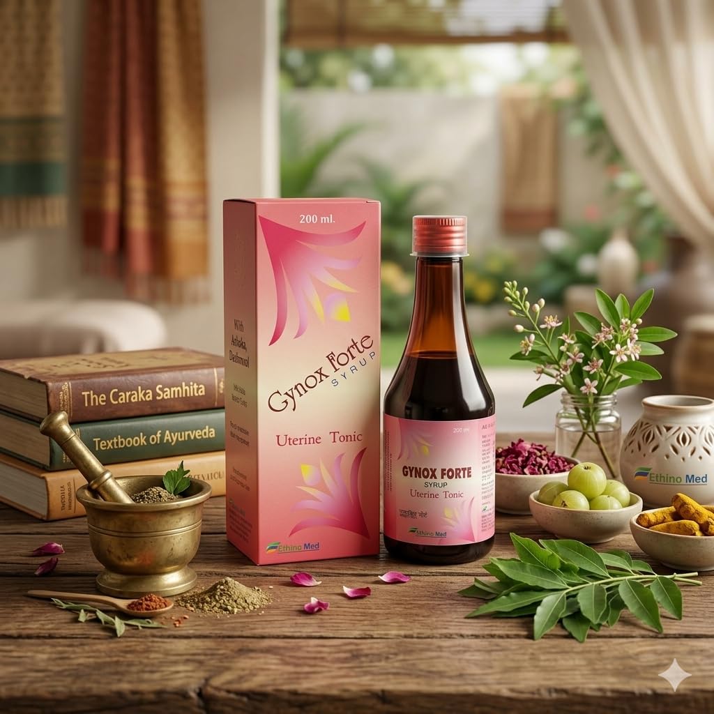 Gynox Forte Syrup – Ayurvedic Proprietary Uterine Tonic for Women | Herbal Formula for Female Wellness & Daily Care | Ayurvedic Syrup for Regular Use | 200 ml