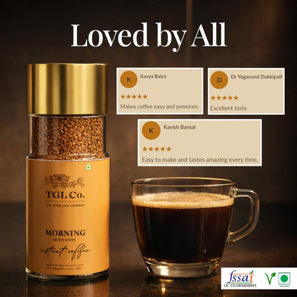 TGL Co. Morning Motivation Instant Coffee 100% Arabica Freeze Dried (100 Gm) | Anti Oxidant | Boost Energy | No Artificial Flavour