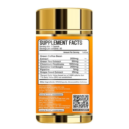 Vitaminnica Keto Fat Burner | Natural Weight Loss Fat Burner Supplement for Men & Women | 60 Capsules