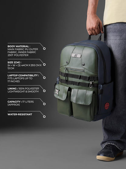 The Souled Store Naruto: Kakashi Pack Backpacks | Official Naruto Shippuden Merchandise | Premium Water-Resistant Laptop Bag with Copy Ninja Graphic | Durable Urban Travel Rucksack for Men & Women