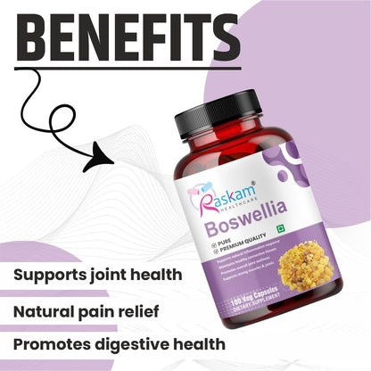 Raskam Boswellia Serrata Extract 100 Veg Capsules (500mg) | Healthy Inflammation Response & Mobility | Non-GMO & Gluten-Free (Pack of 2)