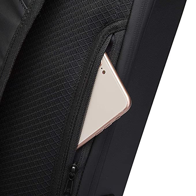 I CASE Origami Knapsack TSA Locks -Hard Shell Anti Theft Slimmest USB Charging Port Water Resistant Laptop Backpack| Business Travel Laptop Backpack for Men & Women(Black)