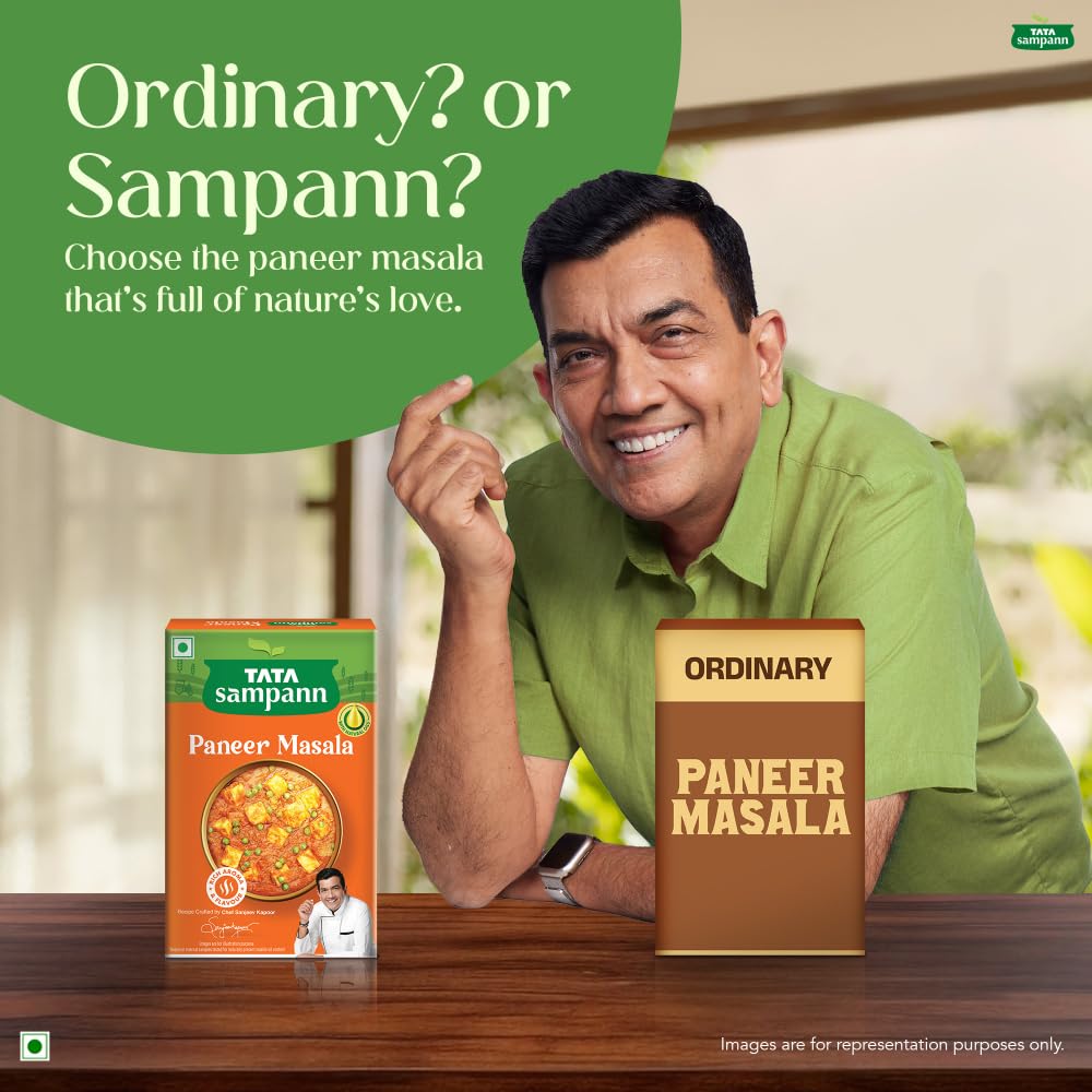 Tata Sampann Paneer Masala Powder with Natural Oils, 100g, Crafted by Chef Sanjeev Kapoor, With Chef’s Exclusive Tip, Rich Aroma & Flavour