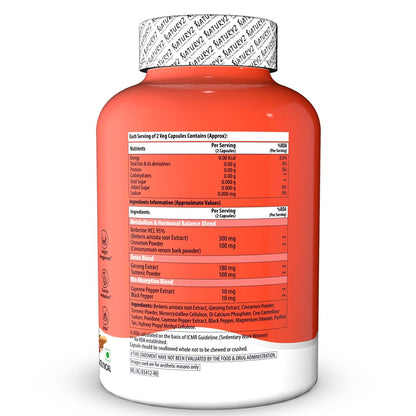 NATURYZ Premium Berberine + Cinnamon + Turmeric Weight Loss Supplement for Women – Vegetarian