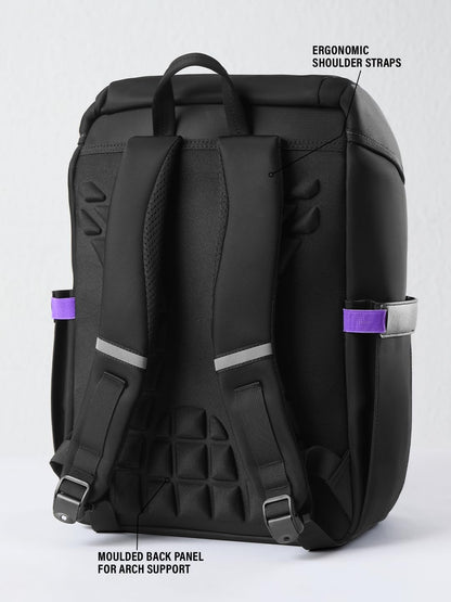 The Souled Store Nebula Backpacks | 19.5L Durable Canvas Laptop Bag for Men & Women | 15.6 Inch Padded Tech Sleeve & Dual Compartment Rucksack – Space Grey