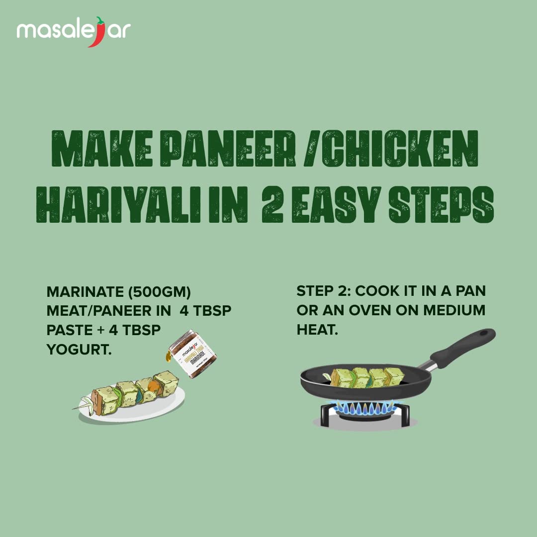 Masalejar Hariyali Tikka Marinade | Ready to Cook Spice Mix | Just Mix & Cook | Hariyali Tikka Masala | Chicken Masala | Paneer Masala (Pack of 1 X 100 Gram)