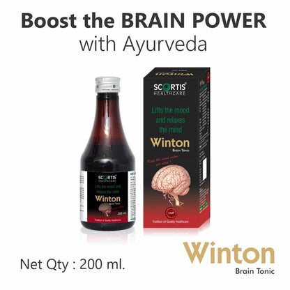 SCORTIS HEALTH CARE Ayurvedic Winton Syrup Focus + Brain Supplement & Memory Supports Focus Concentration & Alertness 200 ml Pack Of 1