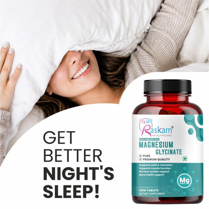 Pure Magnesium Glycinate - Maximum Strength Chelated Magnesium Supplement for Women and Men for Muscle Cramps, Sleep Support and Nerve Health- 2000mg Per Serving, 120 Vegetarian Tablets