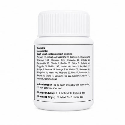 CARAM Jwar Amrutam Ayurvedic Immunity boosting tablets | For Cold & Cough | Blood purifier, Immuno-Modulator (15 Tablets)