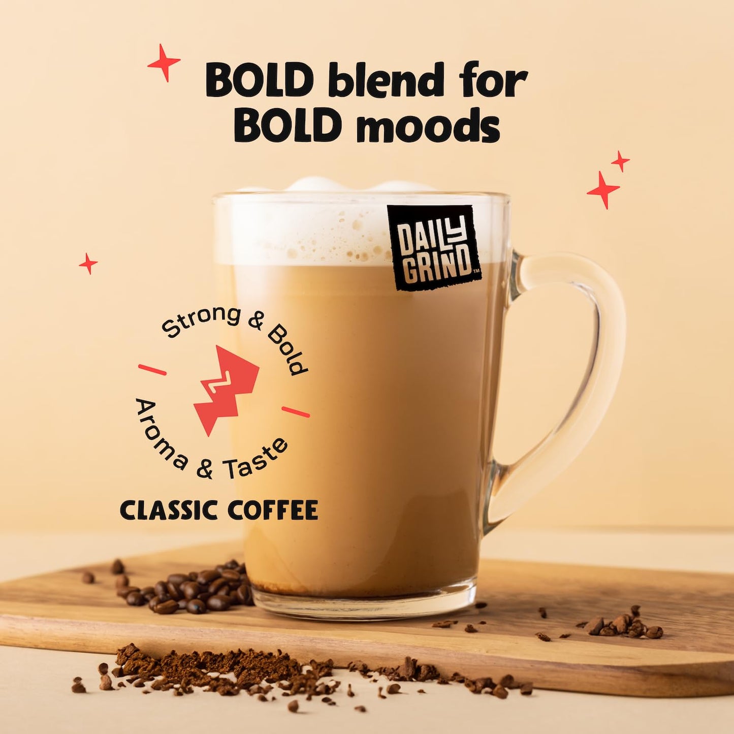 DAILYGRIND Classic Instant Coffee Powder 50g | Freeze-Dried Pure Arabica Coffee Granules | For Mochas, Espresso, Cappuccino, Latte, Frappes | Medium Roast Hot & Cold Coffee (25 Cups)
