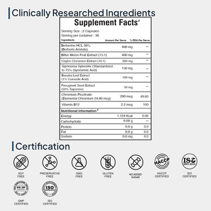 Miduty High Strength Berberine HCL 98% Triple Benefits of Blood Sugar C- image 3