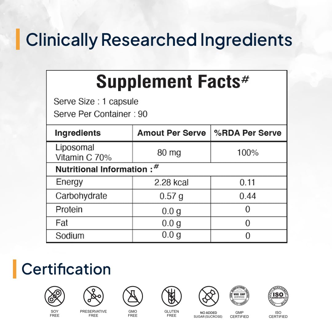 Miduty Liposomal Vitamin C Supplement Bioavailability, Antioxidant Vita- image 3