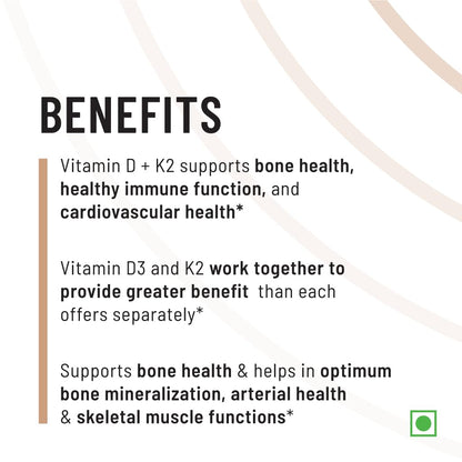 Unived Basics D3+K2 (MK-7) | Vitamin D3 600 IU & Vitamin K2-7 (MenaquinGold) 55mcg | Immunity, Heart, Muscle, & Bone Health | Plant-Based & Natural | 30 Capsules