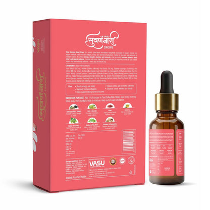 Vasu Swarna Naari Drops for Women - 50ml (Pack of 2) | 100% Ayurvedic | Enriched with Ashwagandha, Shatavari, Brahmi, Holy Basil, Amalaki, Kesar | Supports Hormonal Balance, Strength & Vitality
