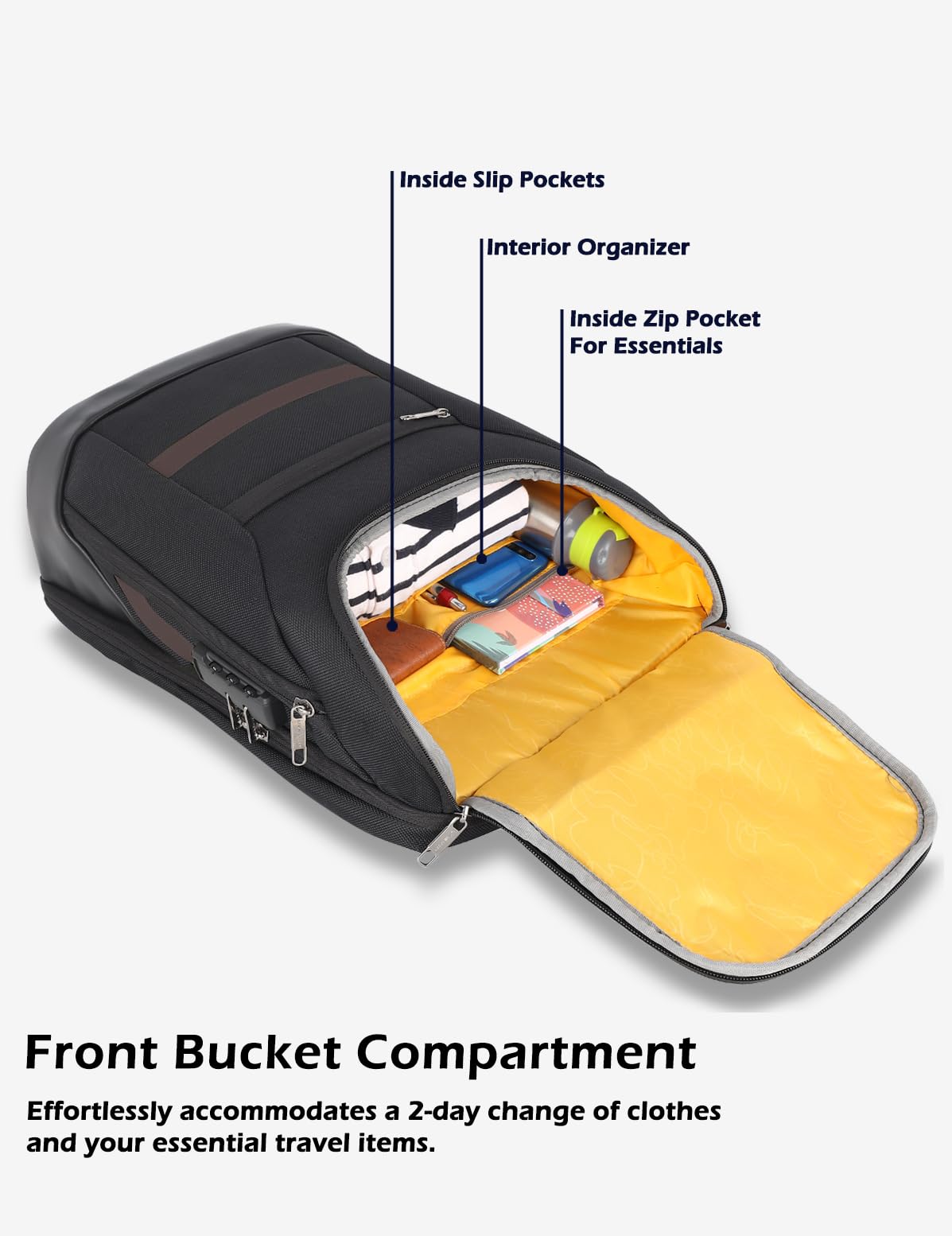 Lavie Sport 45cm Emperor Anti-Theft Premium 24 Litres Backpack with Lap- image 2